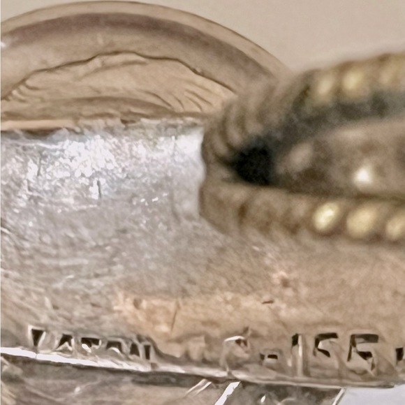 Signed, Taxco Vintage Sterling Silver Gold Wash Braid Accent Post Back Earrings - Picture 4 of 6